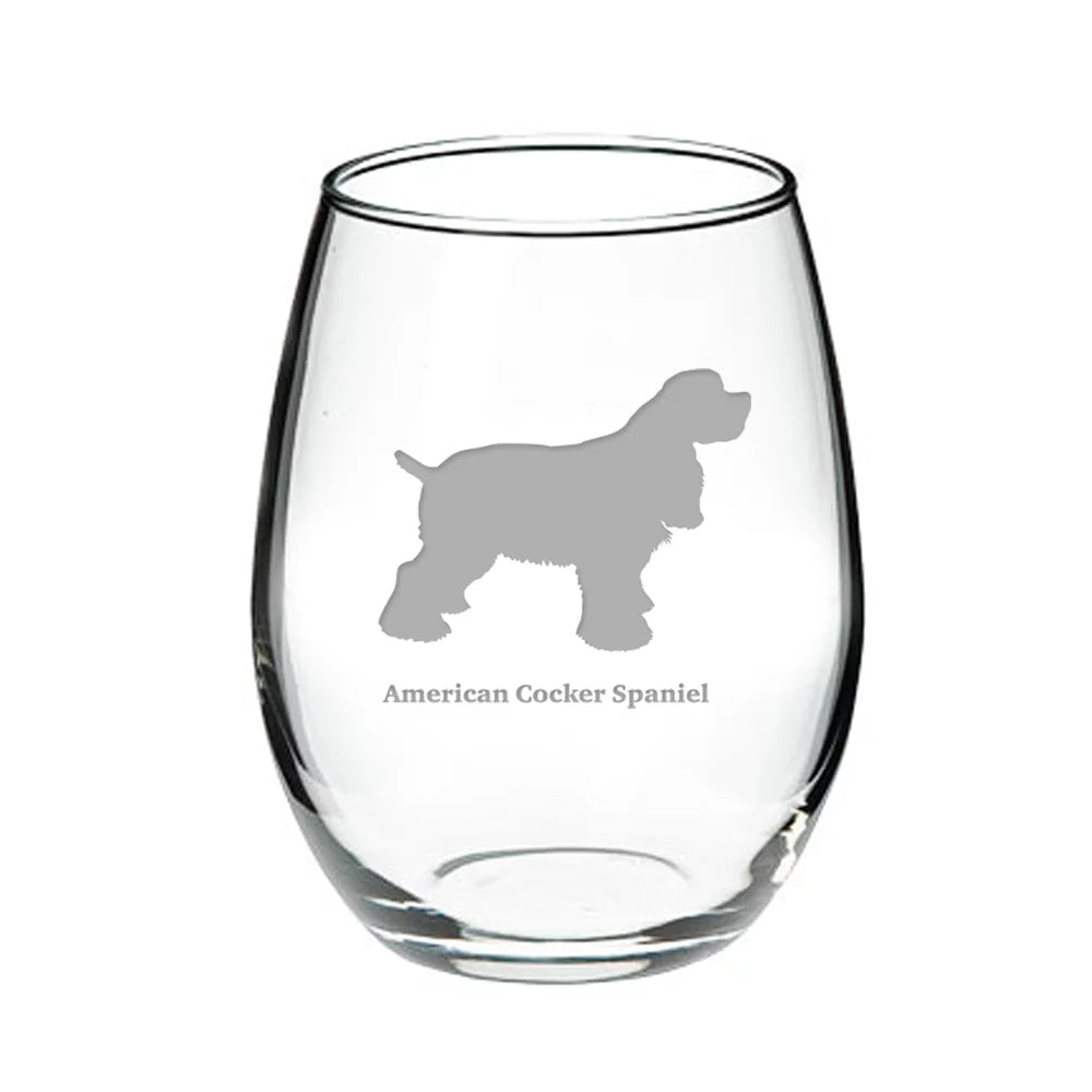 Deep Etched Stemless Red Wine Glass V816848
