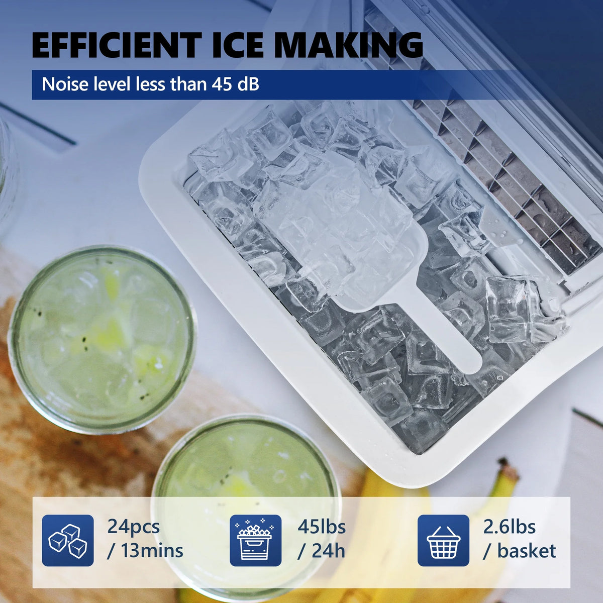Portable Ice Cube Maker Machine Countertop O636482