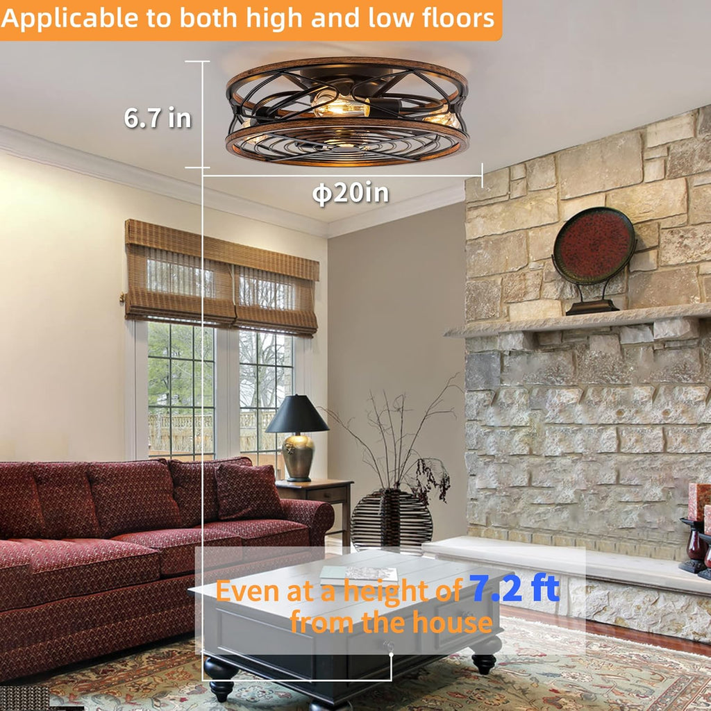 20 in Bladeless Ceiling Fan with Light, Remote Control, Matte Black H50919
