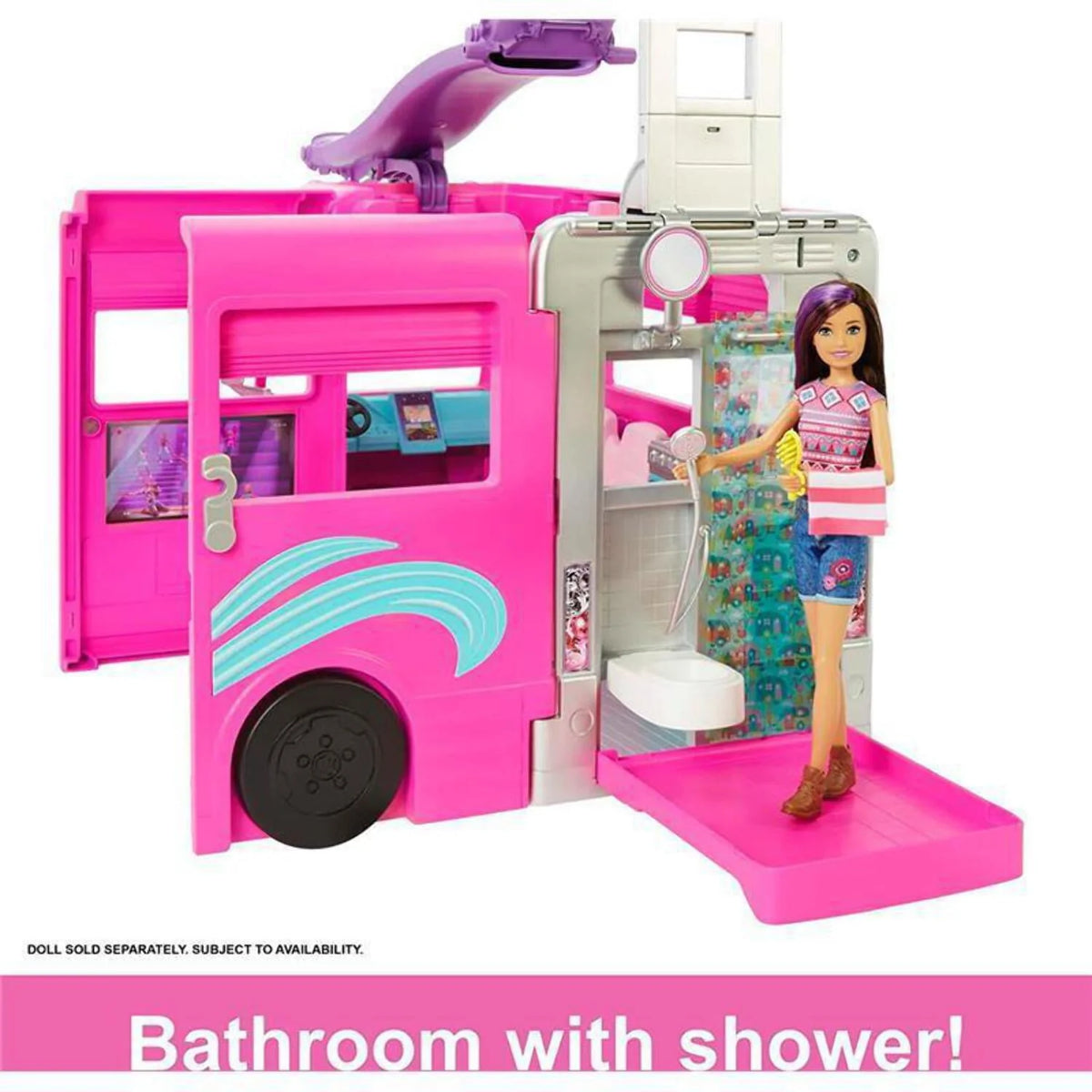 Barbie DreamCamper Vehicle Playset with 60 Accessories F53392