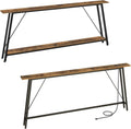 78.7" Console Table and 5.9" Skinny Console Table with Power Outlets Bundle R124042