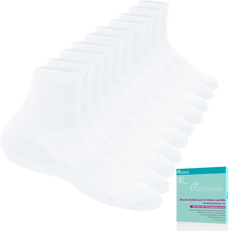 5 Pairs Bamboo Viscose Non Binding Ankle Socks Q910999
