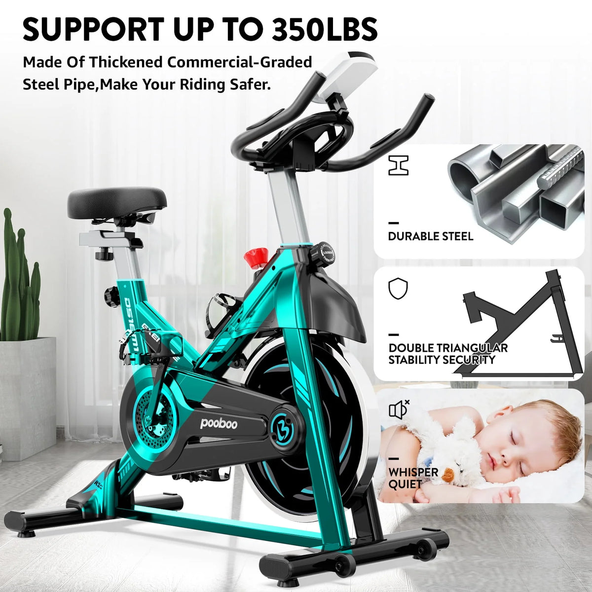 Indoor Cycling Bike Magnetic Stationary Exercise Bike 40lbs Flywheel S1300