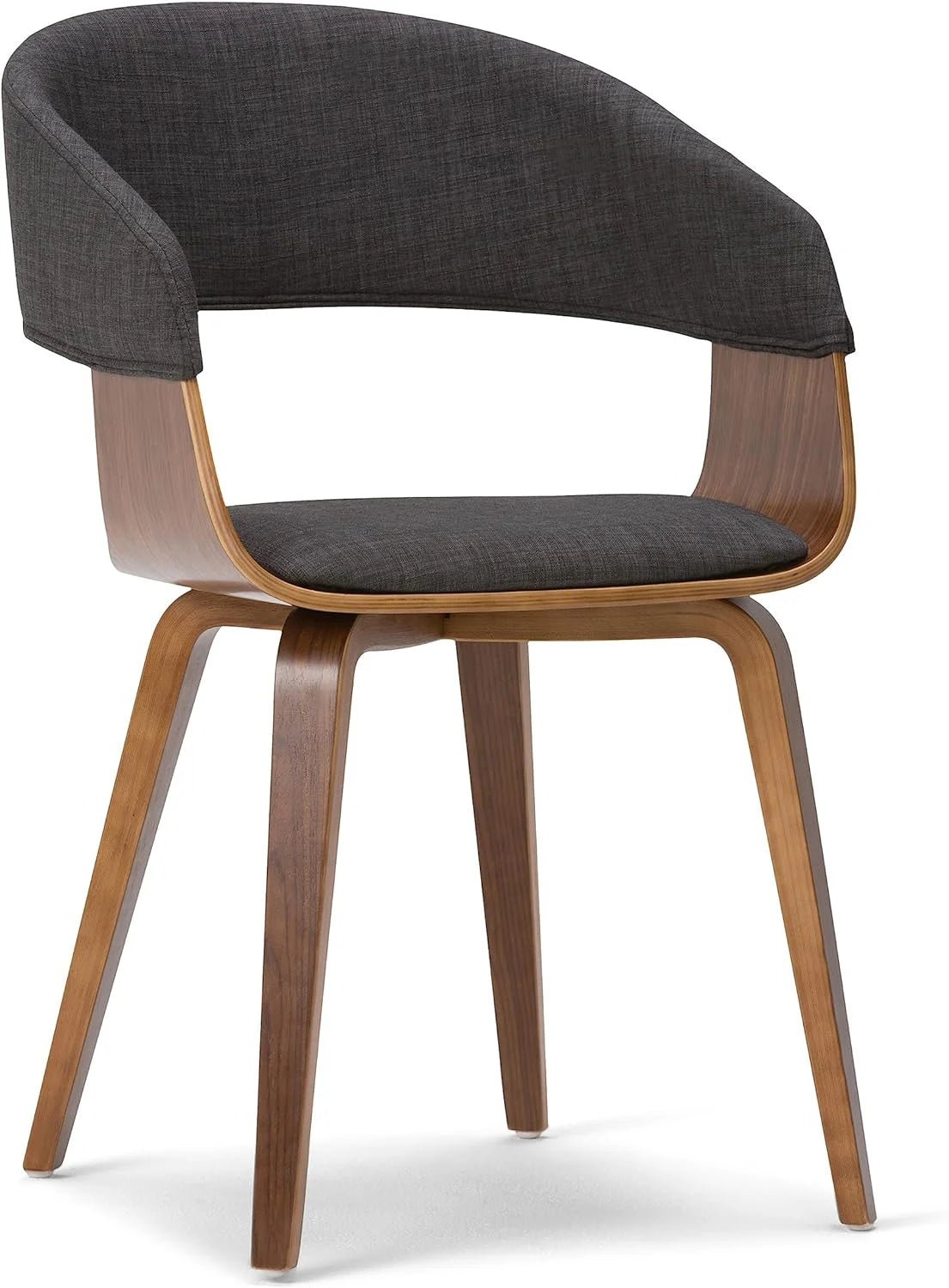 Charcoal Grey Linen Look Fabric Dining Chair Q12744