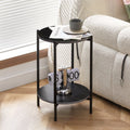 2-Tier Faux Marble Round End Table H519