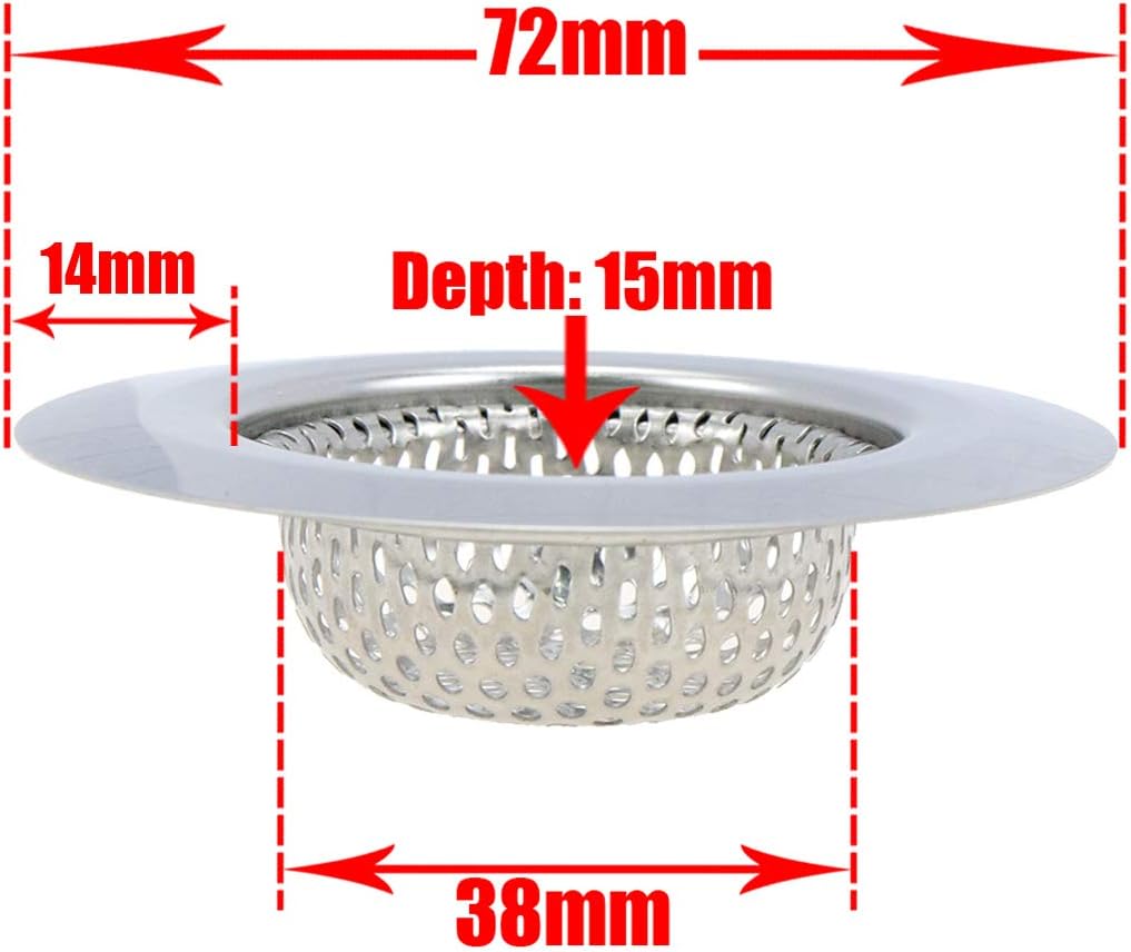 4 Pcs Stainless Steel Kitchen Sink Strainer I18816