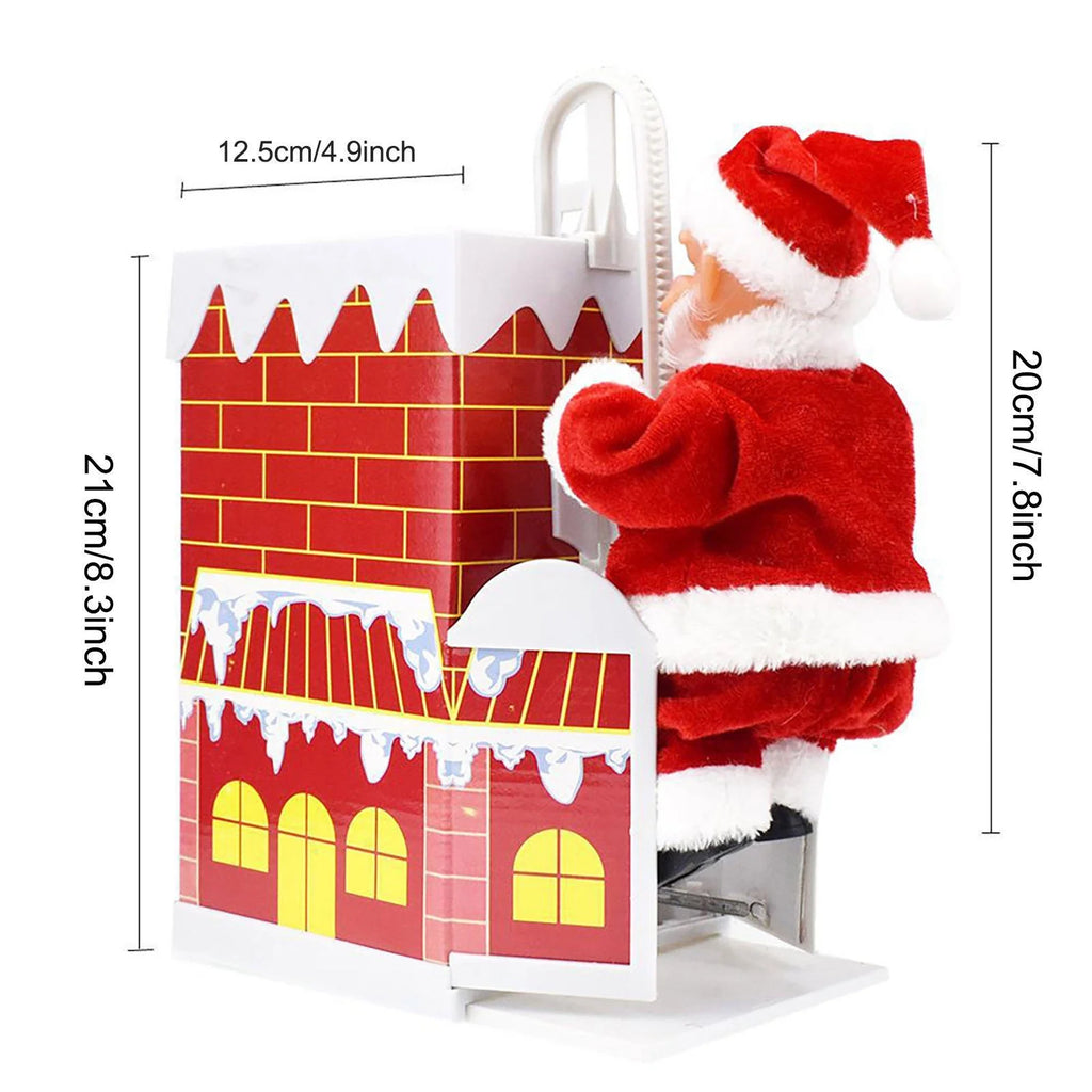 Electric Climbing Chimney Santa Claus Christmas Figurine Ornament Toy M45039