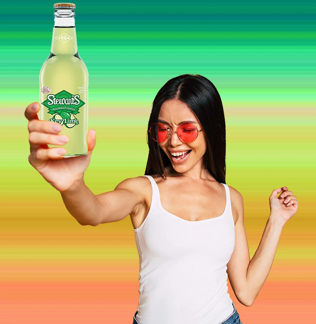 12 fl oz 12 Glass Bottles Key Lime Soda D1111