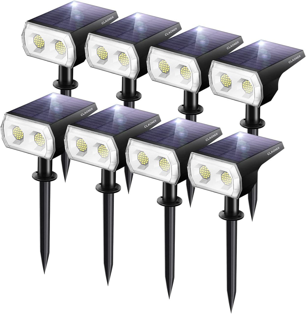 48 LEDs IP65 2 in 1 Solar Spotlights 8 Pack Cold White R27805