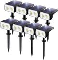 48 LEDs IP65 2 in 1 Solar Spotlights 8 Pack Cold White R27805
