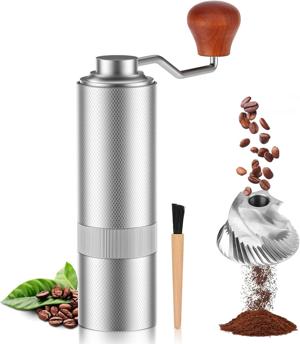 Manual Conical Stainless Steel Burr Coffee Grinder with Adjustable Grind Setting, 25g Capacity C6249