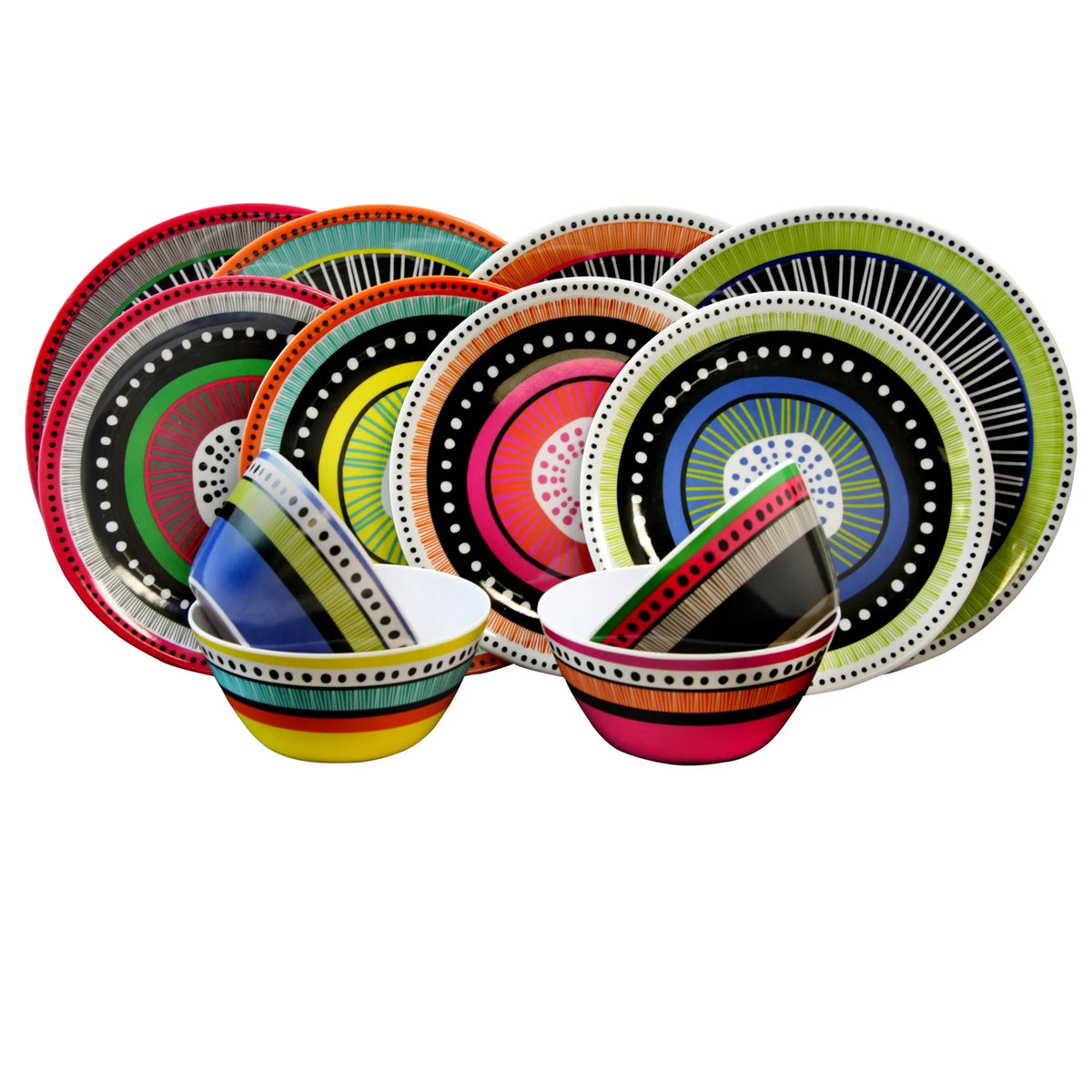 12 Piece Melamine Dinnerware Set D9091