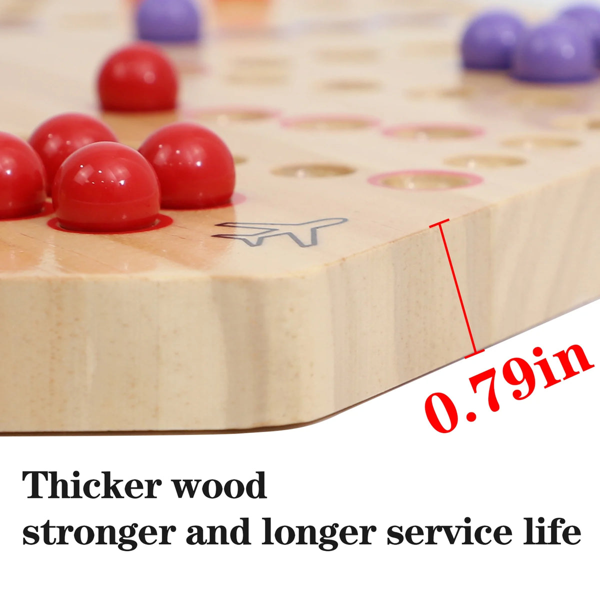 Double Sided Painted Wooden Fast Track Board Game for 6 and 4 Players 6 Colors 24 Marbles 6 Dice (Oak) J82652