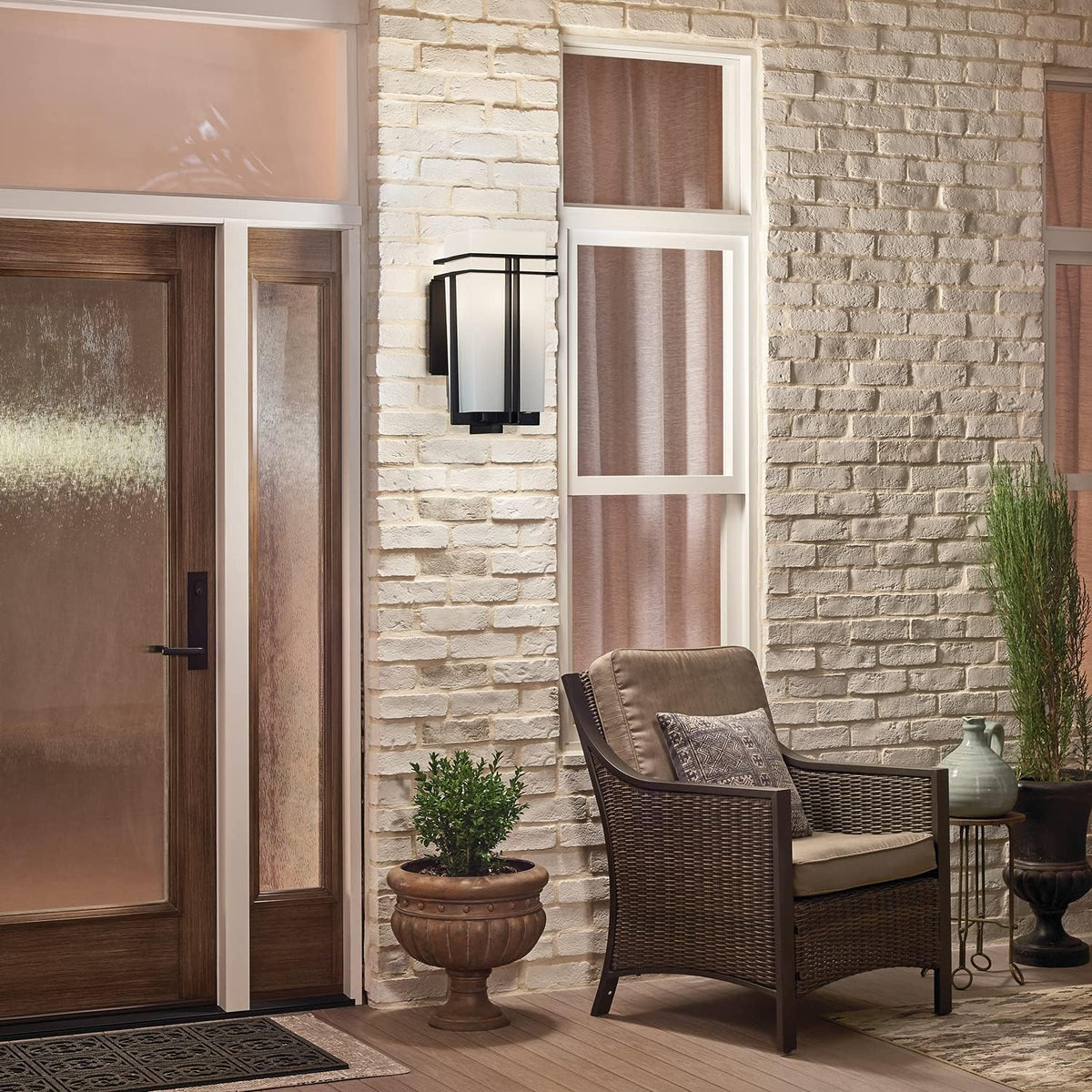 1 Light Black Outdoor Post Light C4609