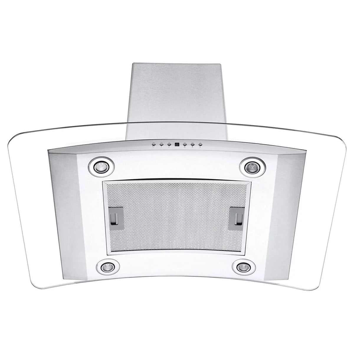 36" Island Ceiling Mount Range Hood Stainless Steel Glass I556