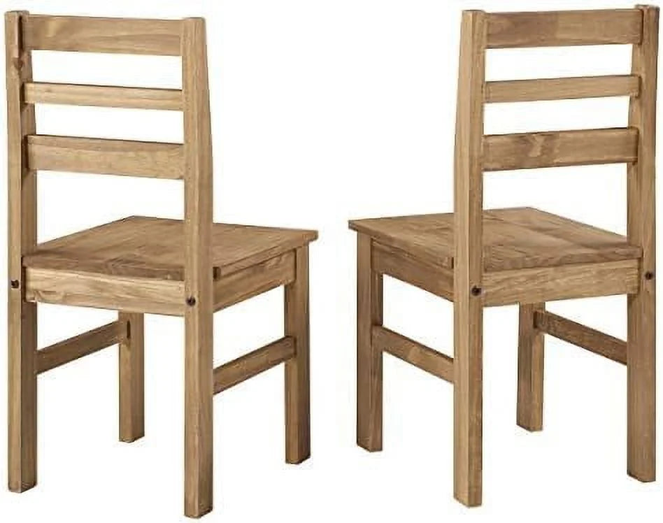 Solid Wood Dining Chair Set of 2 Ladder Back X7355