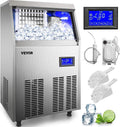 110V Commercial Ice Maker with 33LBS Bin and Electric Water Drain Pump N509