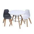 Mid-Century Modern Round Kids Table with Gray/White Chairs X135731