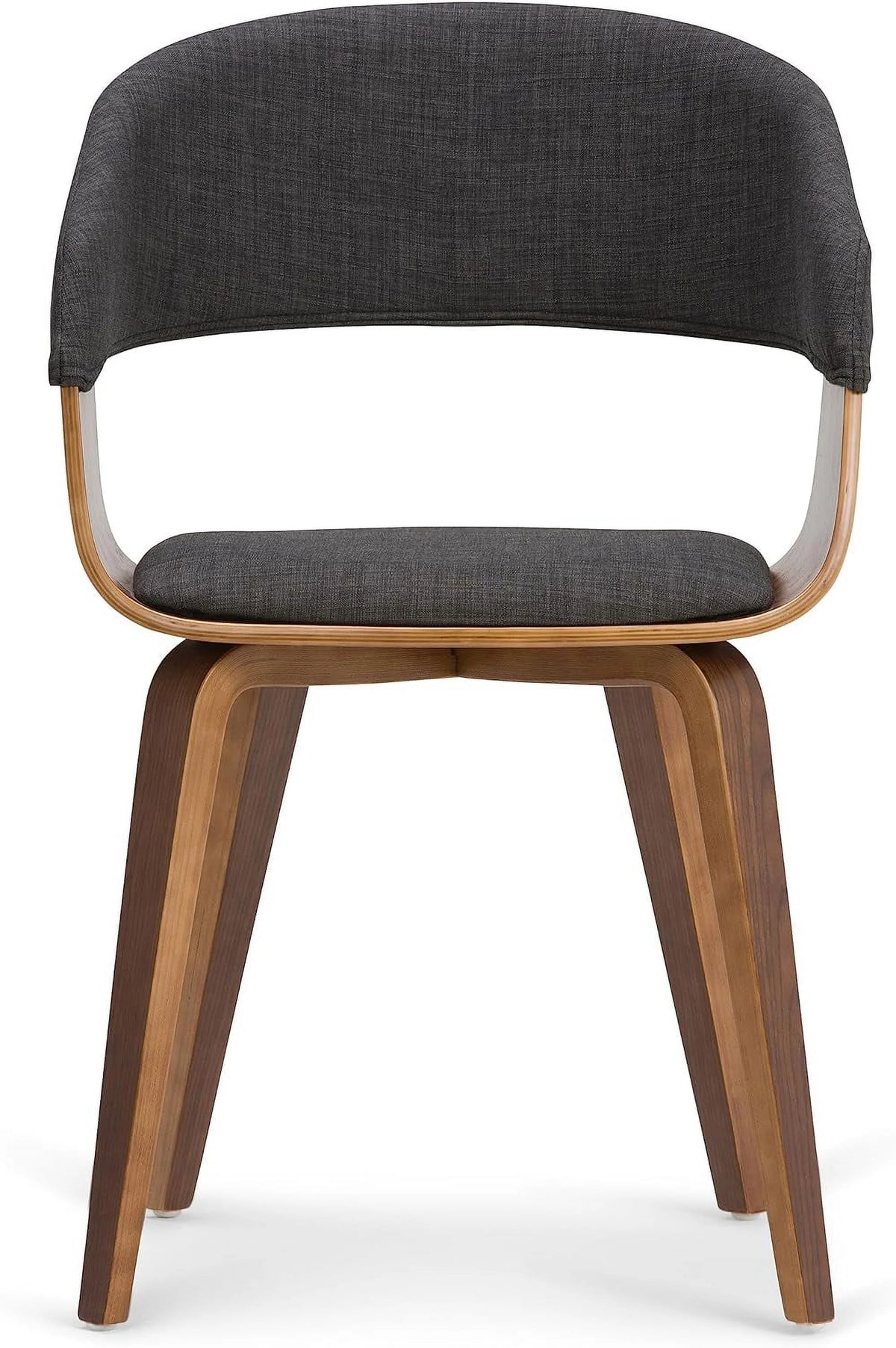 Charcoal Grey Linen Look Fabric Dining Chair Q12744