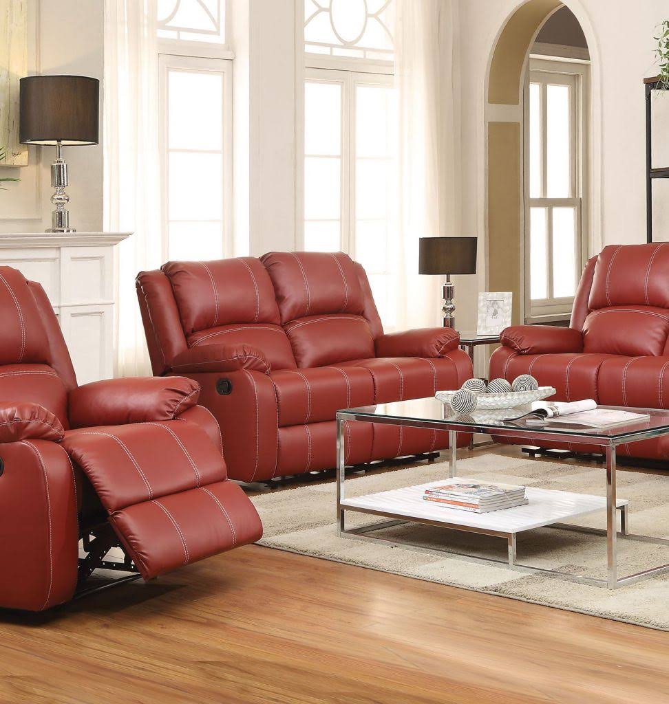 Red PU Rocker Recliner N64965