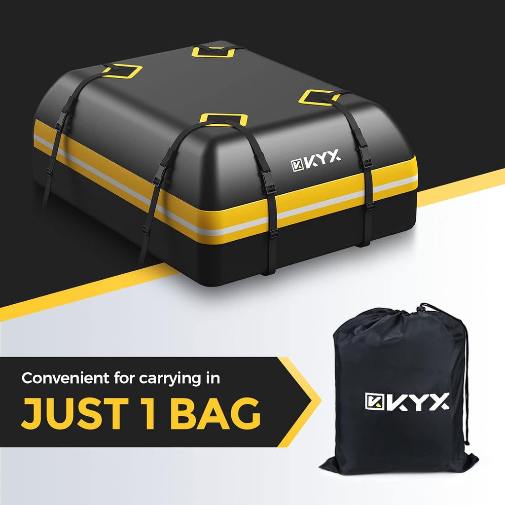 Rooftop Cargo Carrier Bag 15Cu.ft Heavy Duty 1000D Waterproof Anti-Tear C605443