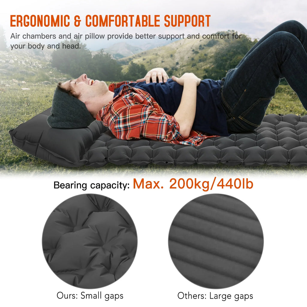 Ultralight Inflatable Camping Sleeping Pad with Pillow L632