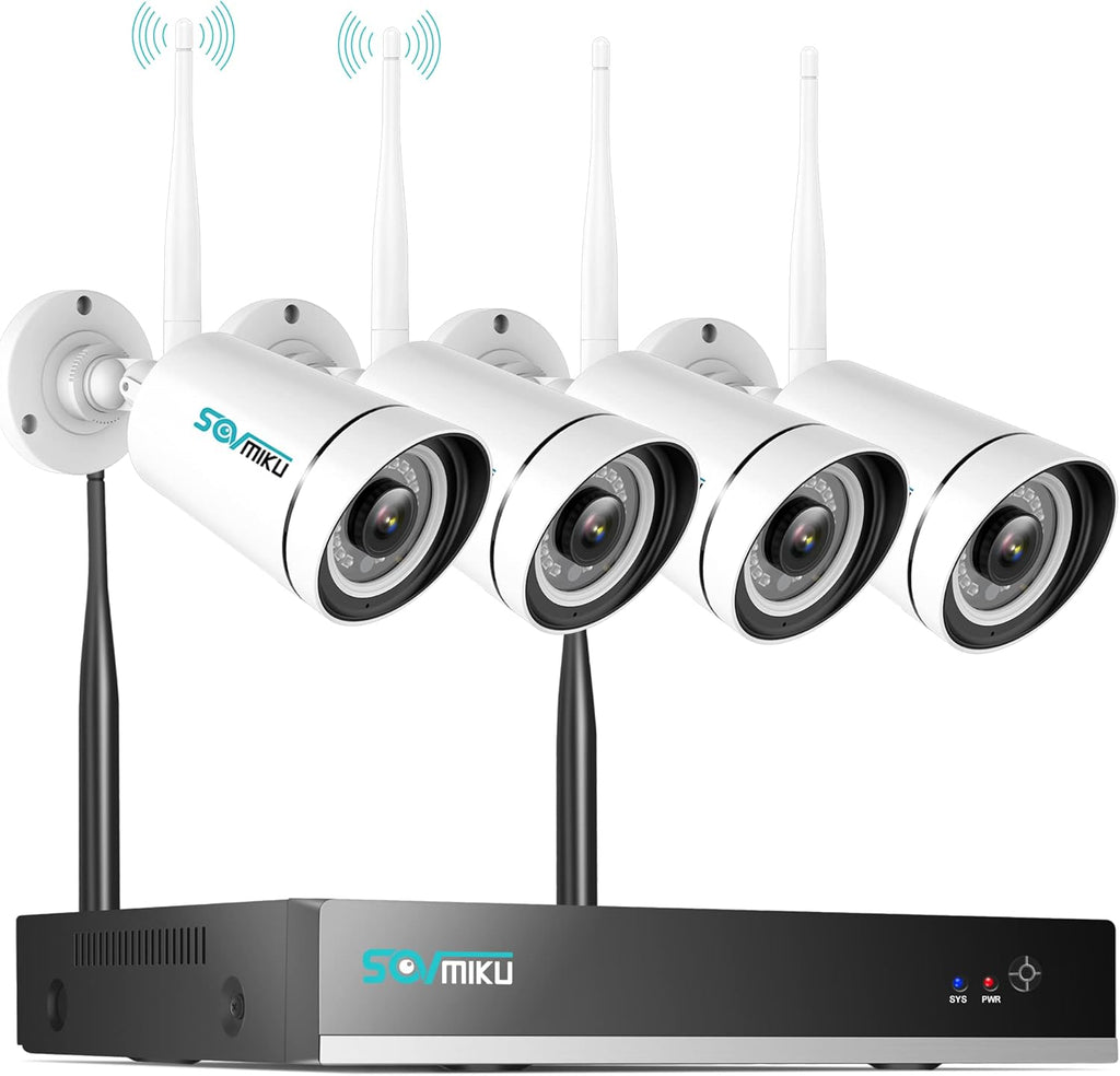 2K WiFi Security Camera System, 8 Channel NVR, Outdoor IP66 Waterproof, Night Vision D91373