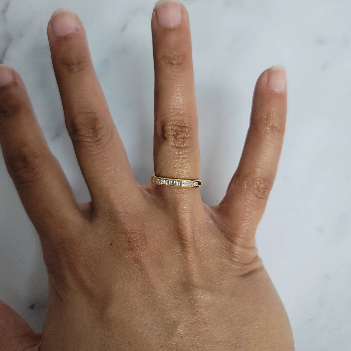 Princess Cut Channel Diamond Wedding Band Y541294