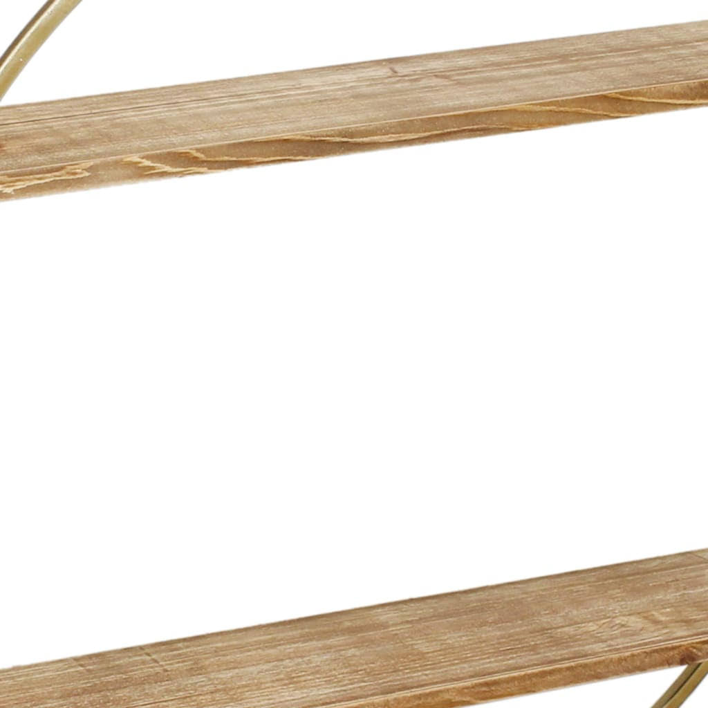 Gold Metal and Wood Wall Shelf U3093