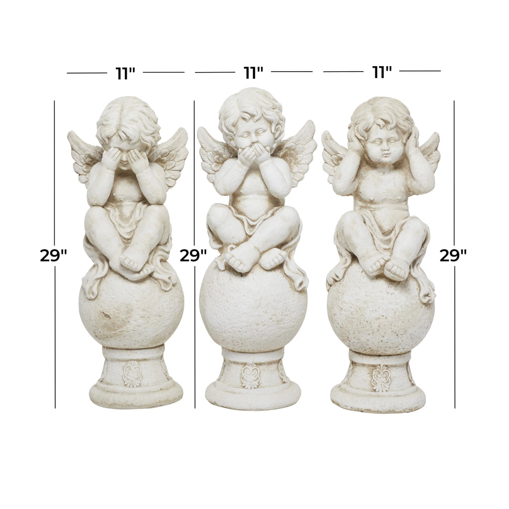 29" Indoor Outdoor Angel Garden Sculpture 3 Pack H870