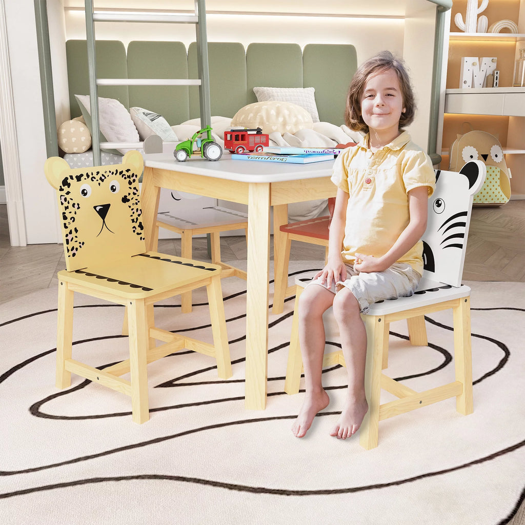 Kids Table & Chair Set 5 Pieces Solid Wood F877