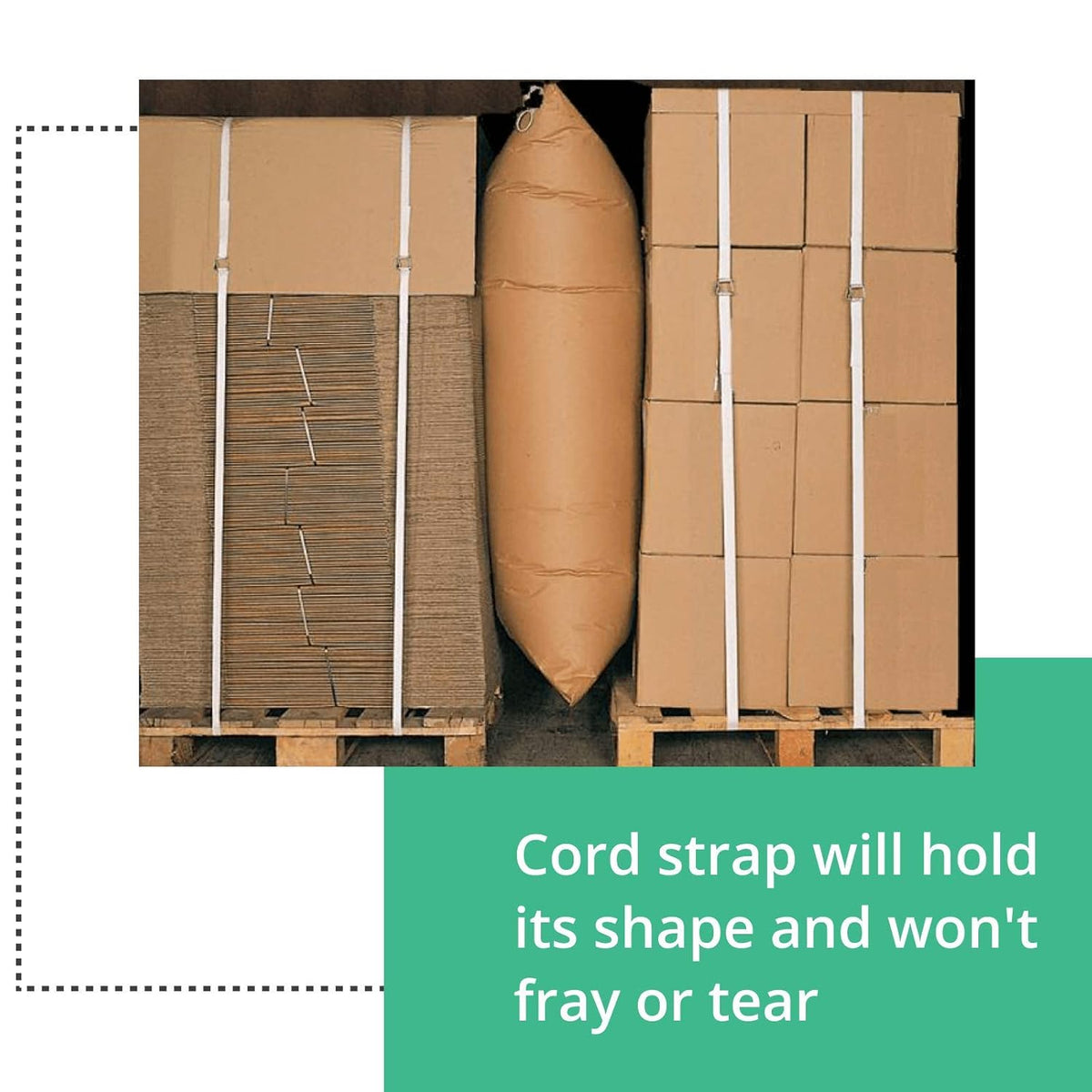 White Heavy Duty Woven Cord Strapping Roll N570358