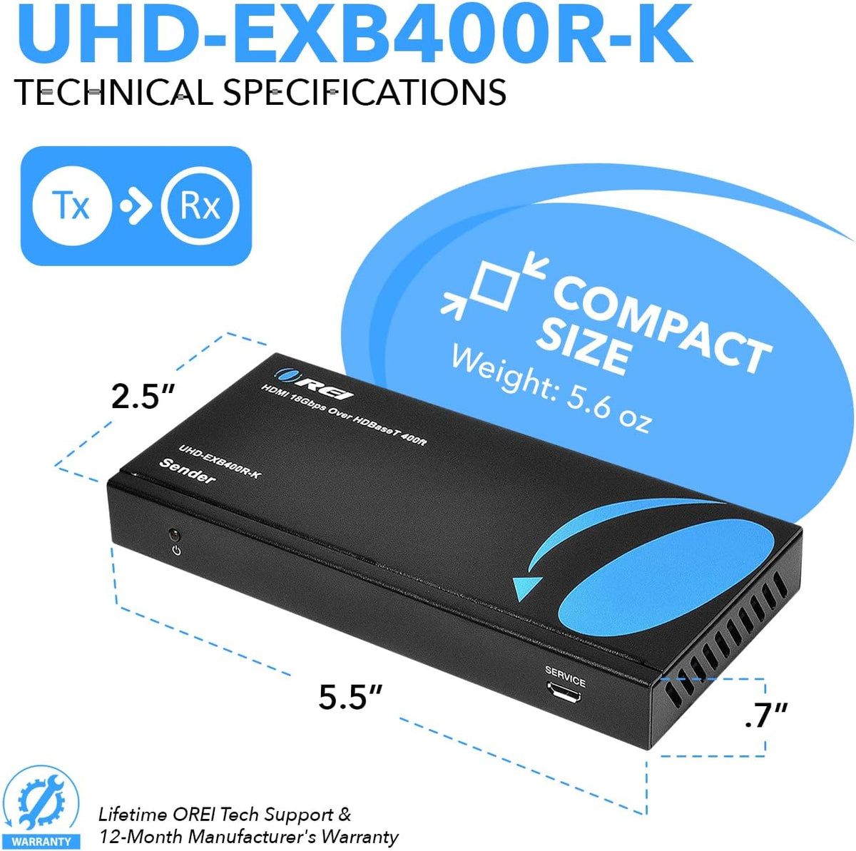 4K HDMI Extender Balun Over Single CAT5e/6/7 Cable R157707