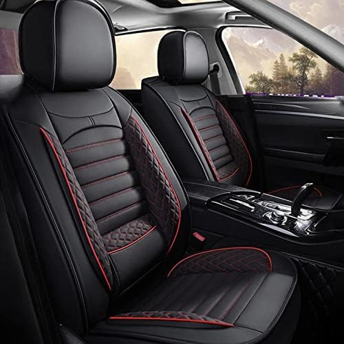 Black Faux Leather Full Set Car Seat Covers L712