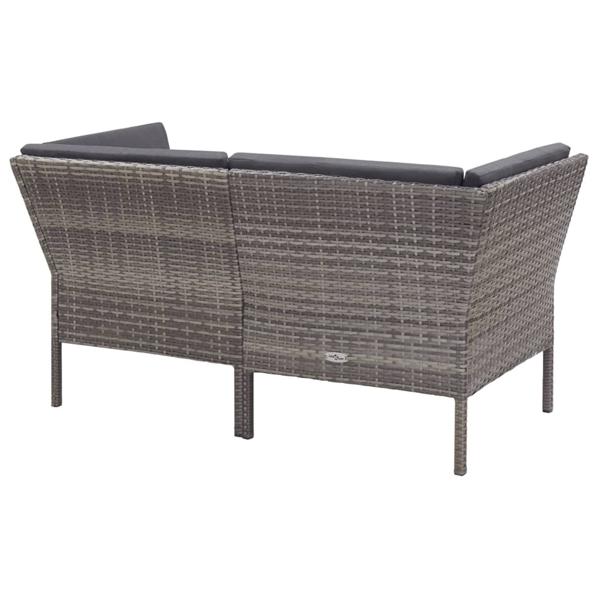 6 Piece Outdoor Conversation Set Gray Poly Rattan Patio Sectional Set W34881