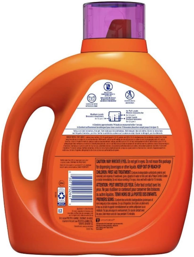 Tide Laundry Detergent Liquid Soap, 115 Fl Oz, 74 Loads Q48982