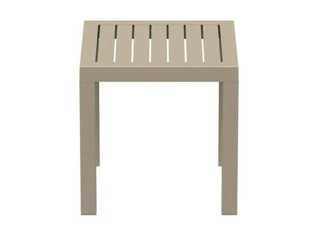 Taupe Square Resin Patio Side Table I9648