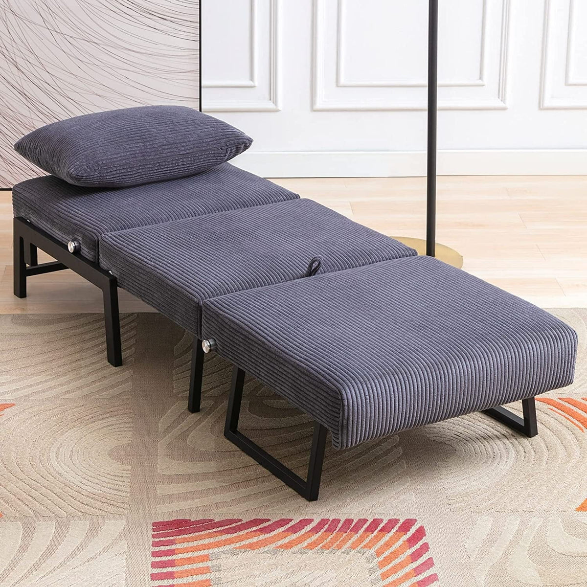 Foldable Sleeper Sofa Bed Dark Grey D13326