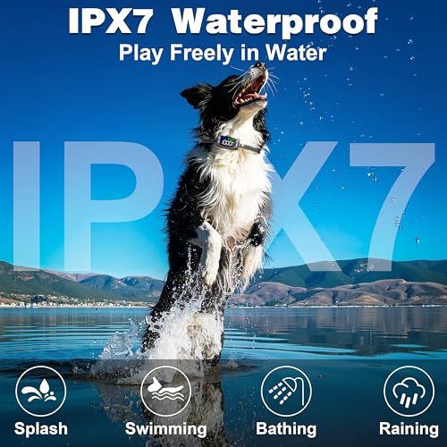 Wireless Dog Fence System, Rechargeable IPX6 Waterproof Collar, 33Yd-1000Yd Range C5773