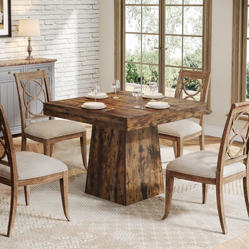 Square Dining Table for 4, 31.5-Inch Pedestal Base Table Z822