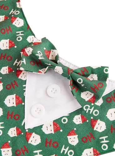 Green Plaid Dog Bandana with Bow Tie U5247