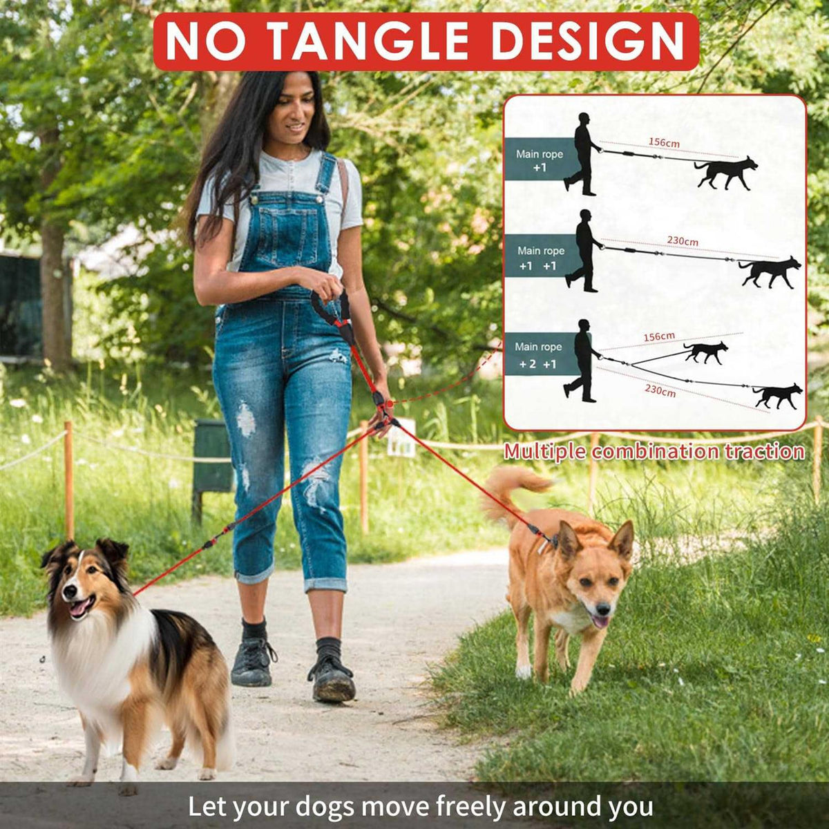 Heavy Duty 3 Way Dog Leash with Padded Handle B571510