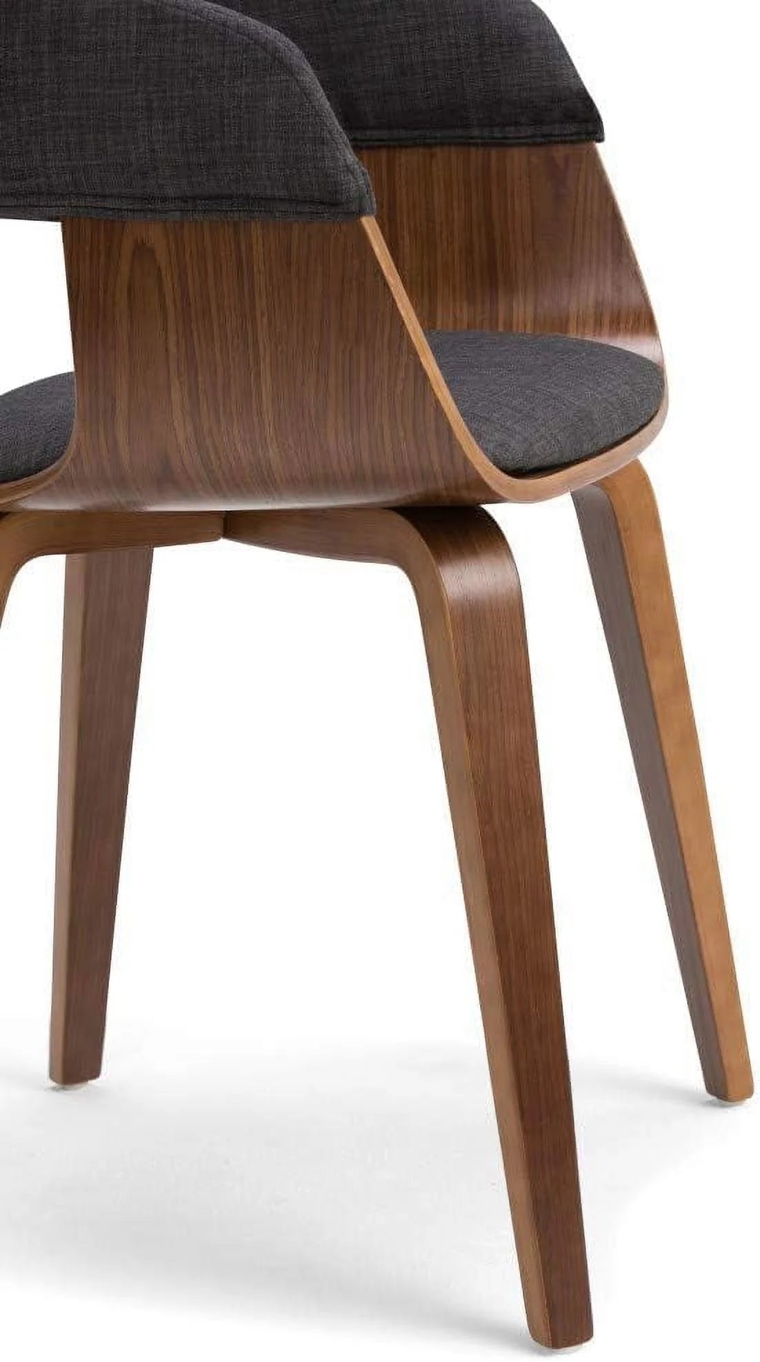 Charcoal Grey Linen Look Fabric Dining Chair Q12744