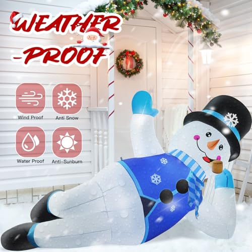 10FT Christmas Inflatables Snowman Outdoor Decorations with LED Lights W503638