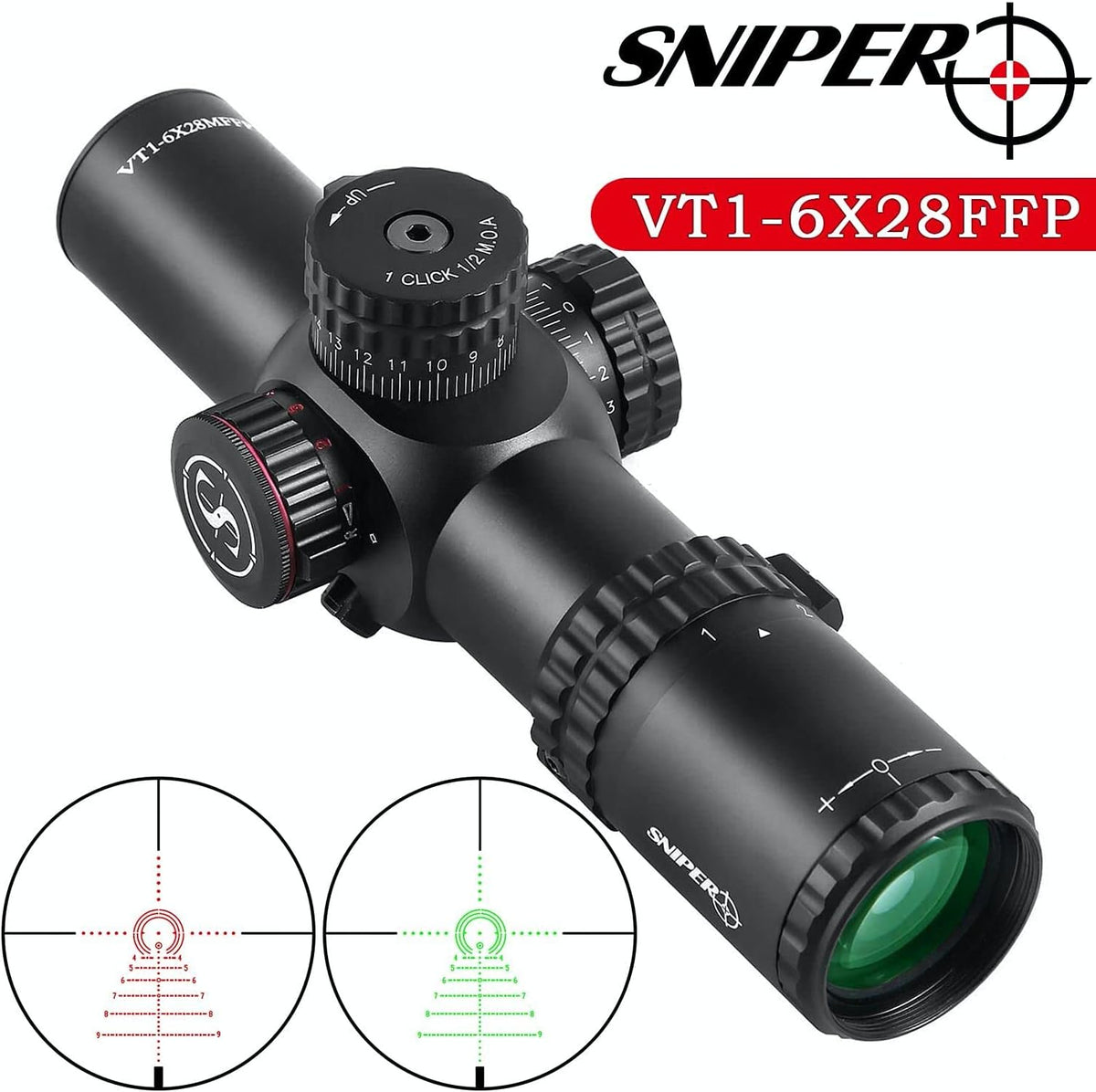 1-6X28 FFP CQB Scope with Red/Green Illuminated Reticle G11019