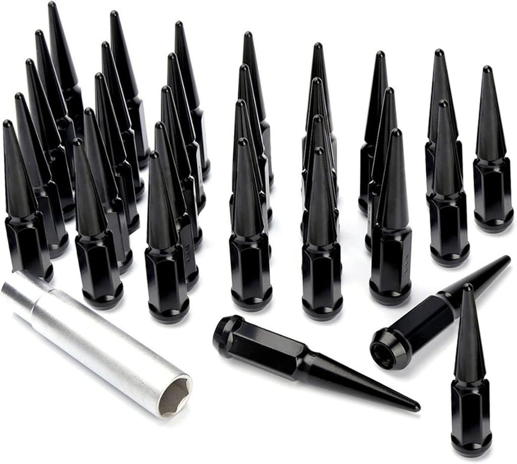 32 Spike Lug Nuts Black 1/2-20 Taper Q326