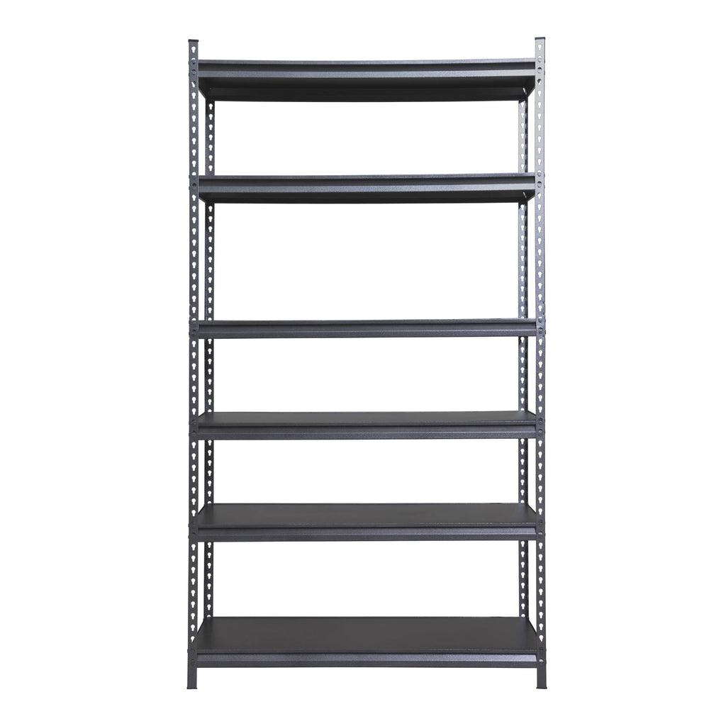 6-Shelf Boltless Rack with Wood Decking Textured Gray X21381