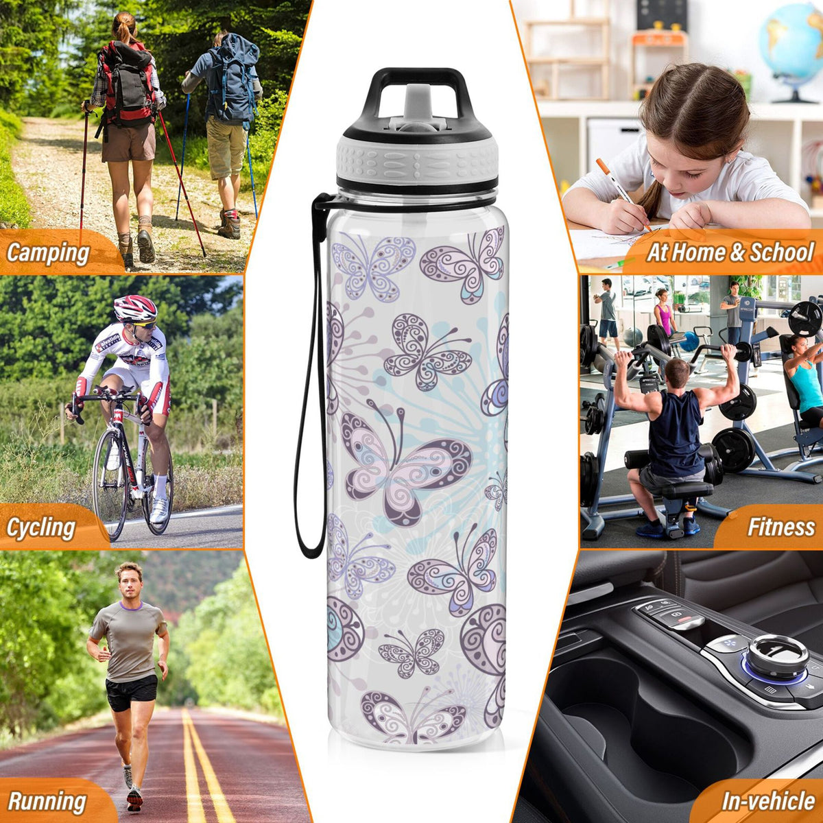 32oz Leakproof Tritan Sports Water Bottle with Straw P356