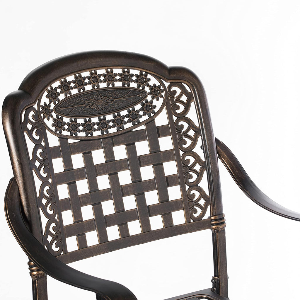 Bronze Cast Aluminum Dining Set 2 Chairs Y186