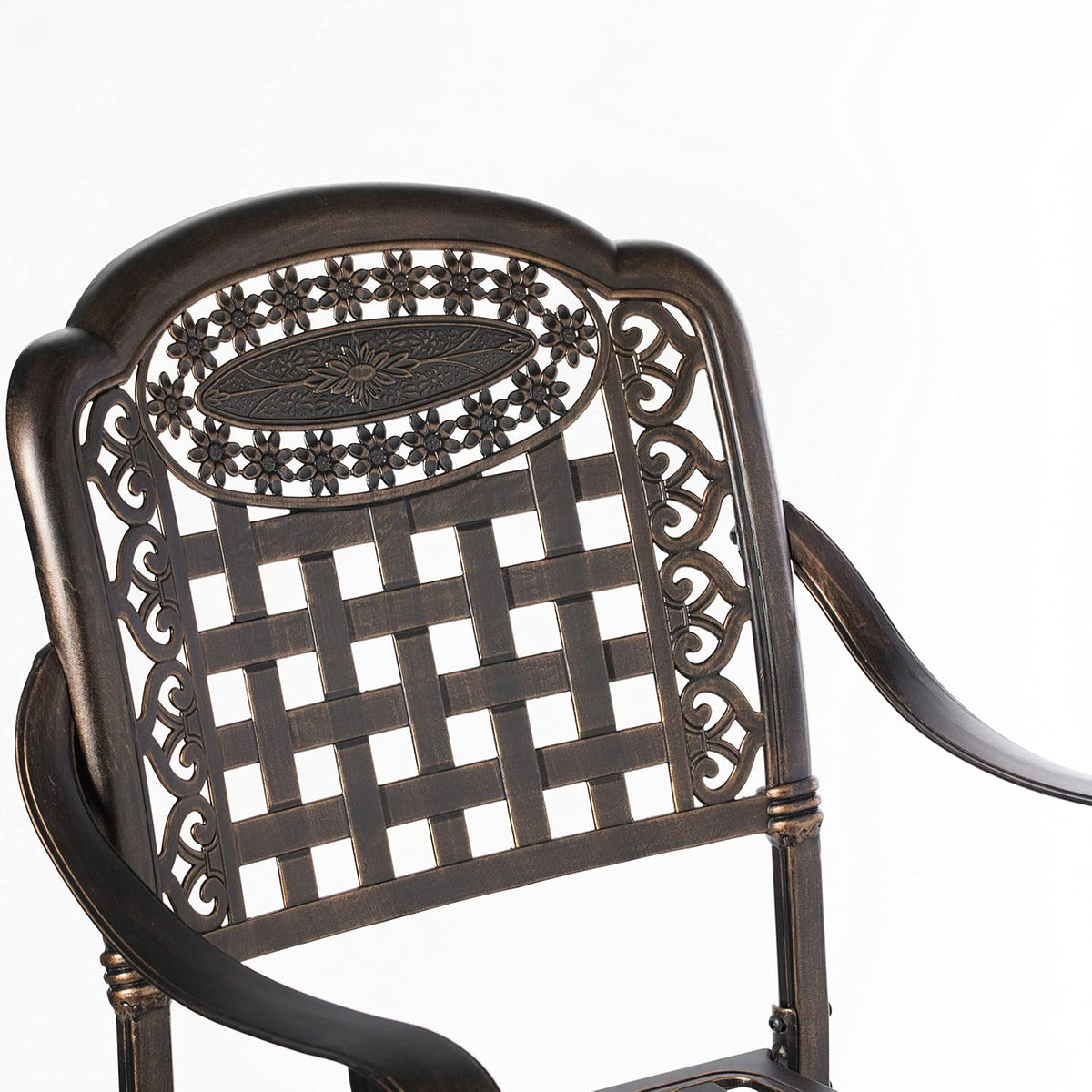 Bronze Cast Aluminum Dining Set 2 Chairs Y186
